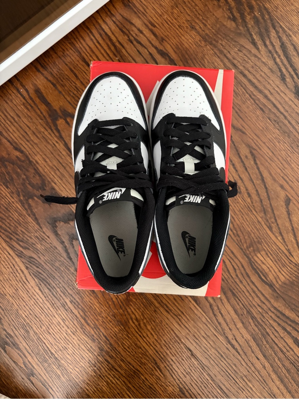 Nike Dunk Low Panda Black White Sneakers 5.5Y / Women’s 7 - Picture 8 of 12